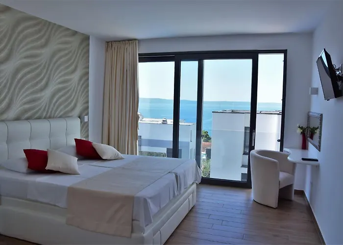 Modern Selina Nera With Heated Pool & Sea View In Βίλα Μακάρσκα