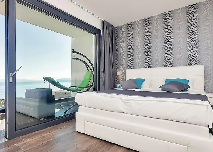 Βίλα Modern Selina Nera With Heated Pool & Sea View In Μακάρσκα