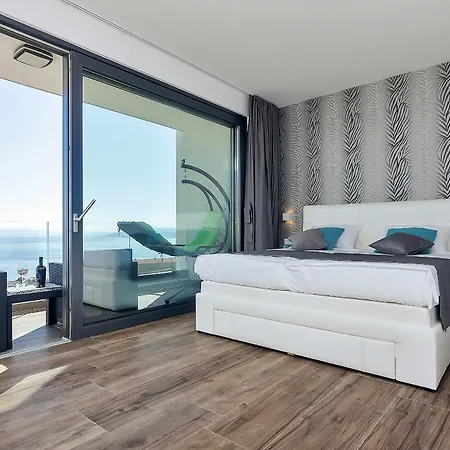 빌라 Modern Selina Nera With Heated Pool & Sea View In 마카르스카
